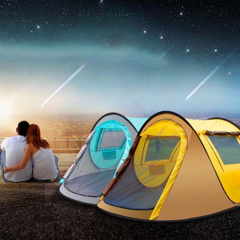 Plně Automatický Stan S Rychlým Otevíráním Se Dvěma Dveřmi Se Okny Špičkový Spací Pro Pěší Turistiku Venkovní Aktivity Přístřešky Pro Dvě Osoby