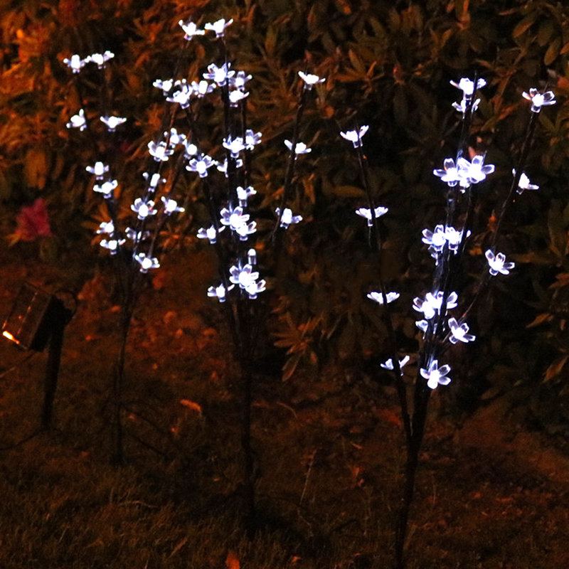 3pcs Solárně Napájené Teplé Bílé Barevné Led Světlo S Větvemi Stromu Venkovní Zahrada