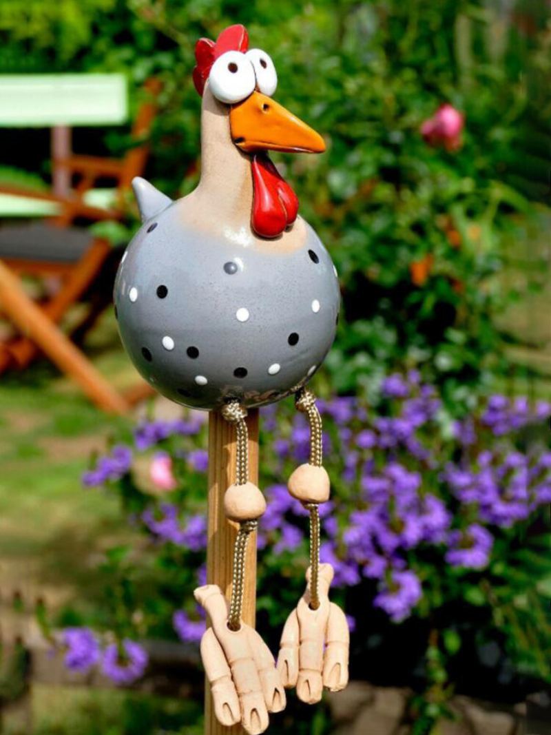 Art Decor Kuřecí Zahrada Zástrčka Na Trávník Slepice Kohout Ornamenty Sochy Hrana Sedačka Vnitřní Venkovní Dekorace Na Dvorek