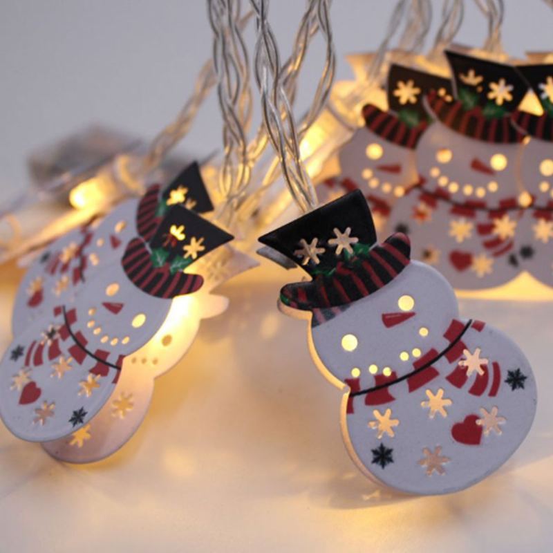 1.8 M 10 Led Roztomilá Kreativní Barevná Kresba Svíčka Bell Elk Model Sněhulák Světla Řetězec Vánoční Dekorace S Krabičkou Na Baterie