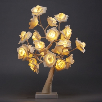 24 Světel Pe Pink Rose Tree Light Sváteční Dekorace Do Ložnice Světlo Valentýnské Potřeby Noční