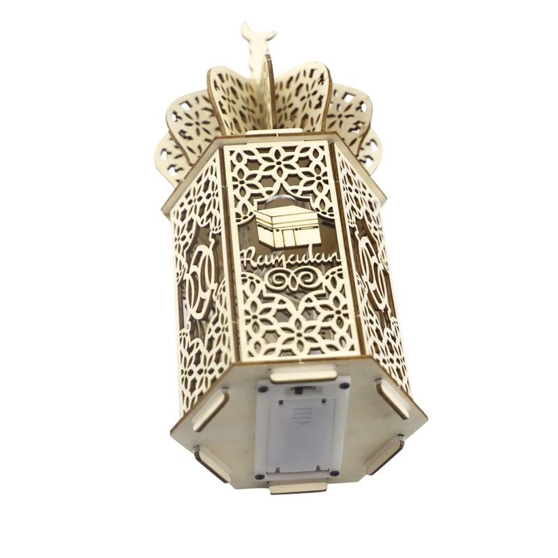 Holiday Castle Palace Decoration Lamp Led Dřevěná Ramadánová Ruční Dekorační Lampa