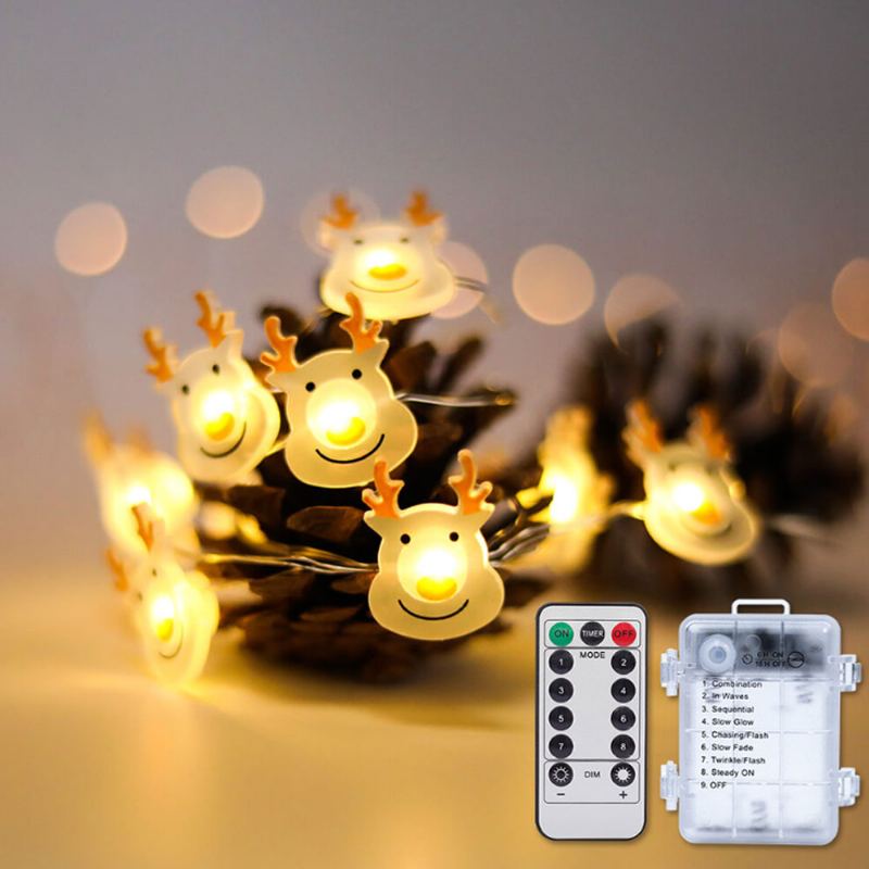 Rarevay Řetězec Lampy Ve Tvaru Losa Led Barevná Lampa Pro Vánoční Dekorace Party Měděná