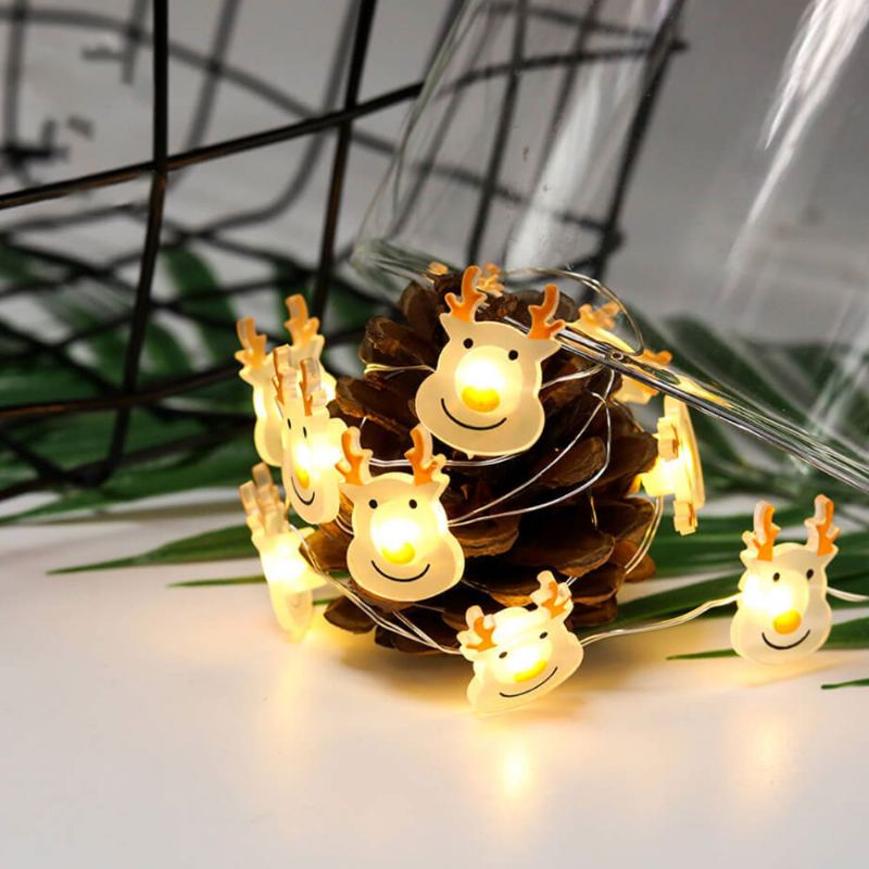 Rarevay Řetězec Lampy Ve Tvaru Losa Led Barevná Lampa Pro Vánoční Dekorace Party Měděná