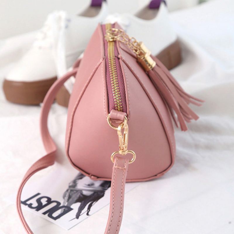 Dámská Kabelka Na Telefon S Mini Střapcem Shell Pevná Crossbody Pro Volný Čas