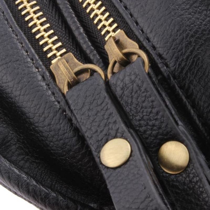 Dámská Mini Crossbody Kabelka S Pu Koženým Páskem S Dvojitým Zipem
