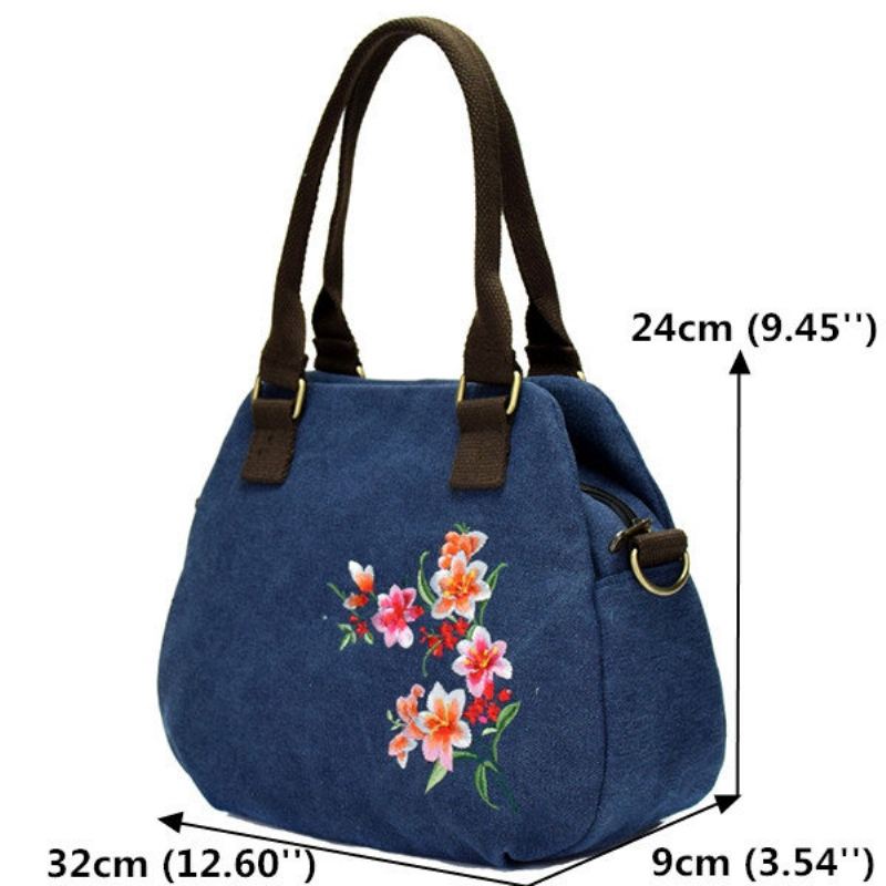 Dámská Národní Vyšívaná Kabelka Canvas Crossbody Bag
