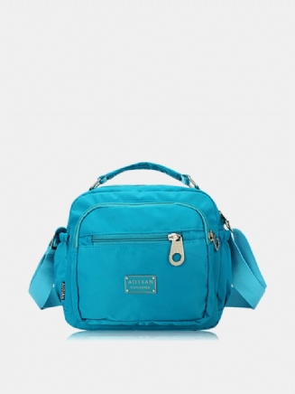 Dámská Nepromokavá Crossbody Kabelka Nylonová S Více Zipem Sling Bag