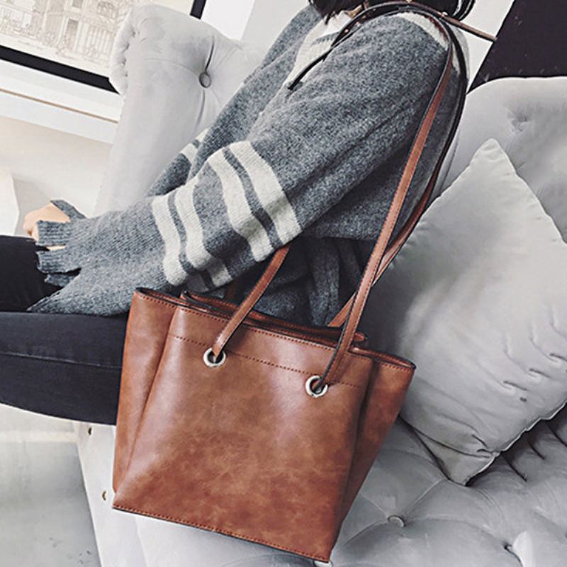 Dámské Měkké Pu Kožené Kabelky Crossbody Velkokapacitní Vintage Tašky Přes Rameno Pro Volný Čas