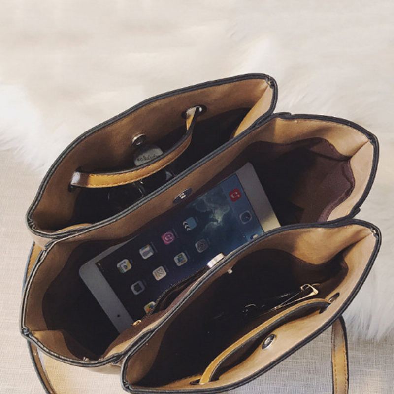 Dámské Měkké Pu Kožené Kabelky Crossbody Velkokapacitní Vintage Tašky Přes Rameno Pro Volný Čas