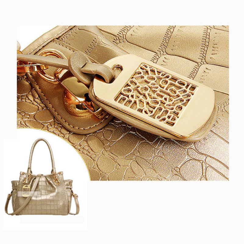 Dámské Stylové 3ks Kabelky Se Vzorem Aligátora Crossbody Se Spojkou