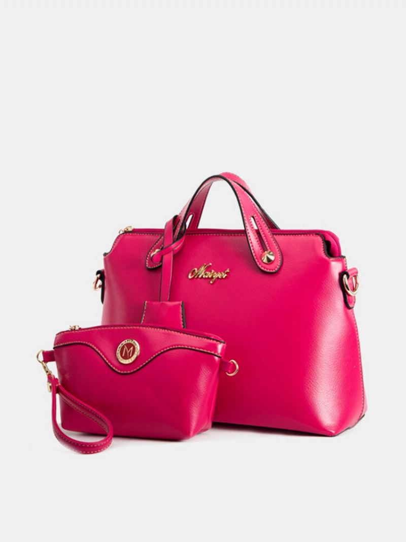 Dámské Stylové Elegantní 2ks Kabelky Z Pu Kůže Clutch Pure Color Bags