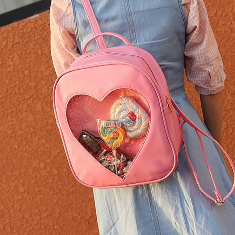 Dívčí Průhledný Batoh Candy Color Žena Nylonový Přes Rameno