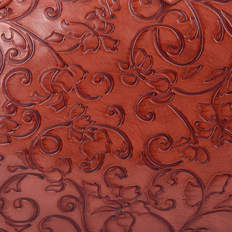 Dreamer Reliéfní Květinové Kabelky Vintage Capacity Bohemian Faux Leather Tašky Přes Rameno