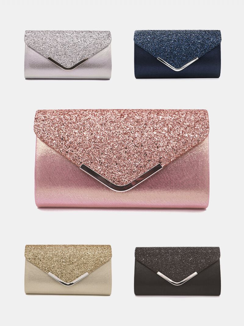 Joseko Dámská Módní Flitrová Večerní Taška Z Umělé Kůže Kosmetická Taštička Elegant Clutch