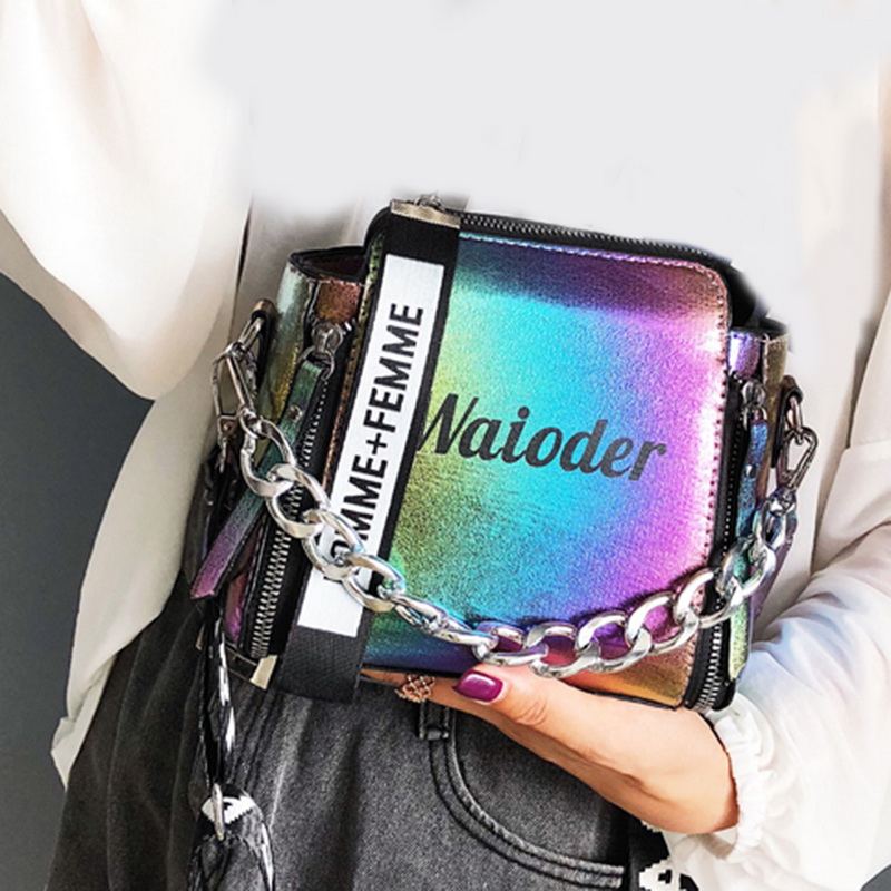 Laser Women Dopisní Taška Přes Rameno Ins Populární Dámská Kabelka Holiday Pu Messenger Tašky Pro Dámský Design Vynikající Crossbody Bucket