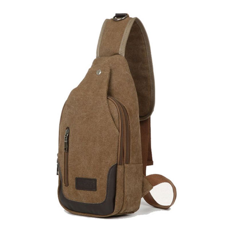 Men Canvas Leisure Multifunkční Crossbody Taška Přes Rameno Na Prsa