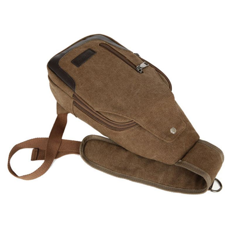 Men Canvas Leisure Multifunkční Crossbody Taška Přes Rameno Na Prsa