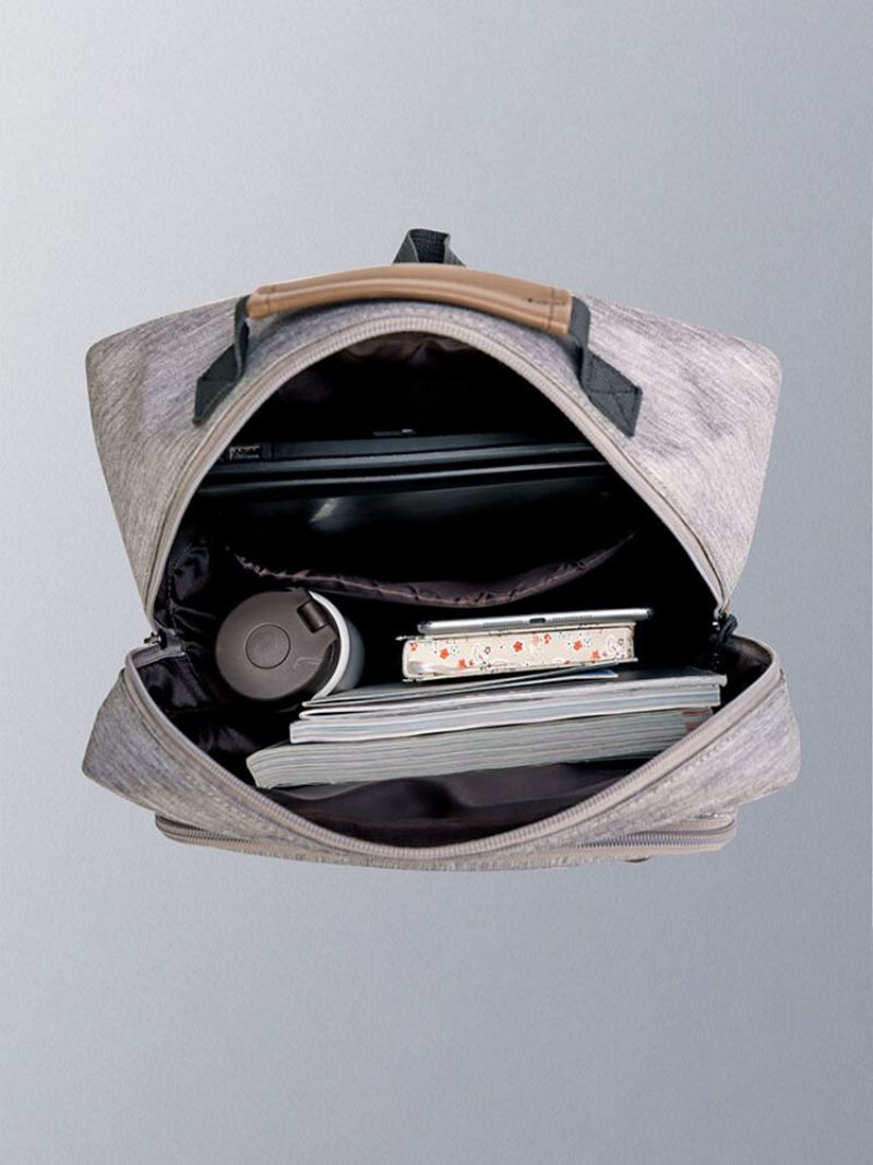 Menico Unisex Polyester Casual Zip Contrast Preppy Batoh Cestovní Taška Na Notebook