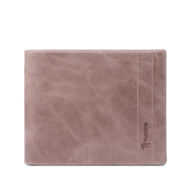 Minimalistická Peněženka Z Hovězí Kůže Pro Muže Módní Se Zkříženými Zrny Bifold Slim Peněženky Pro Každodenní Použití Na Cesty