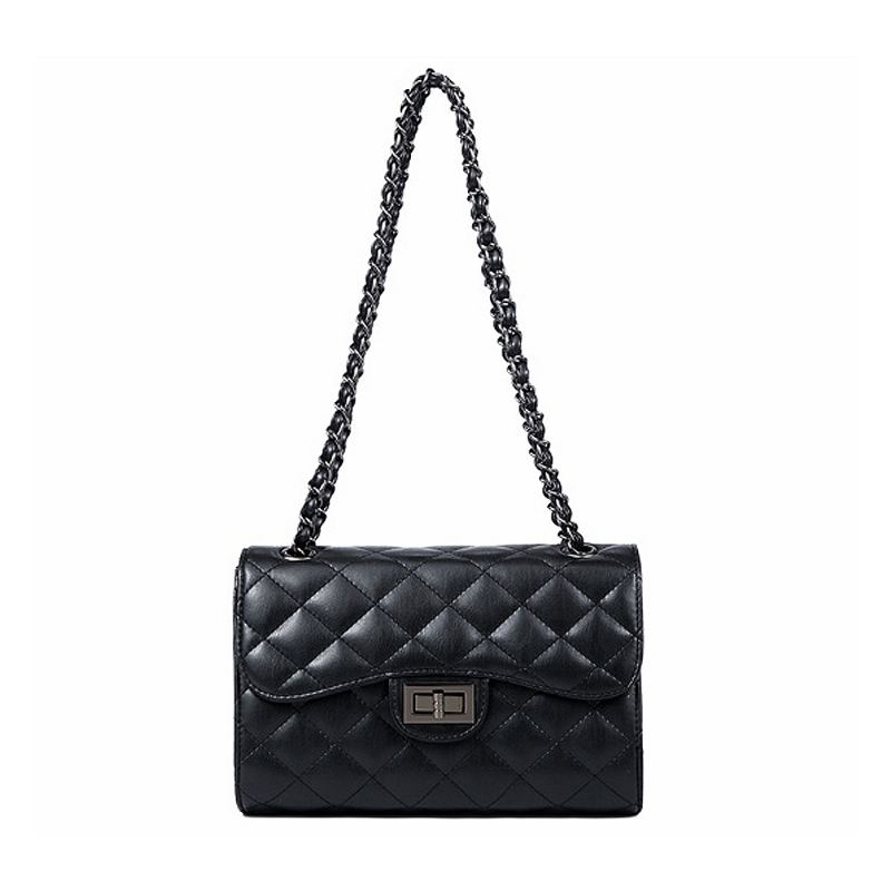 Módní Malá Dámská Taška Přes Rameno S Kosočtvercovým Vzorem Řetízku Casual Messenger Bag