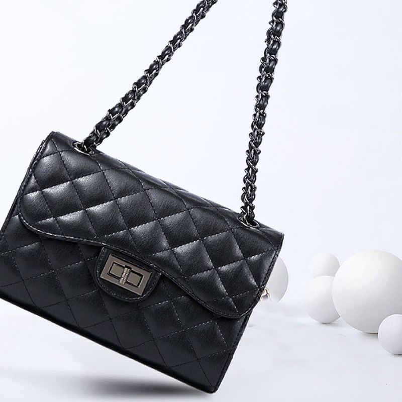 Módní Malá Dámská Taška Přes Rameno S Kosočtvercovým Vzorem Řetízku Casual Messenger Bag