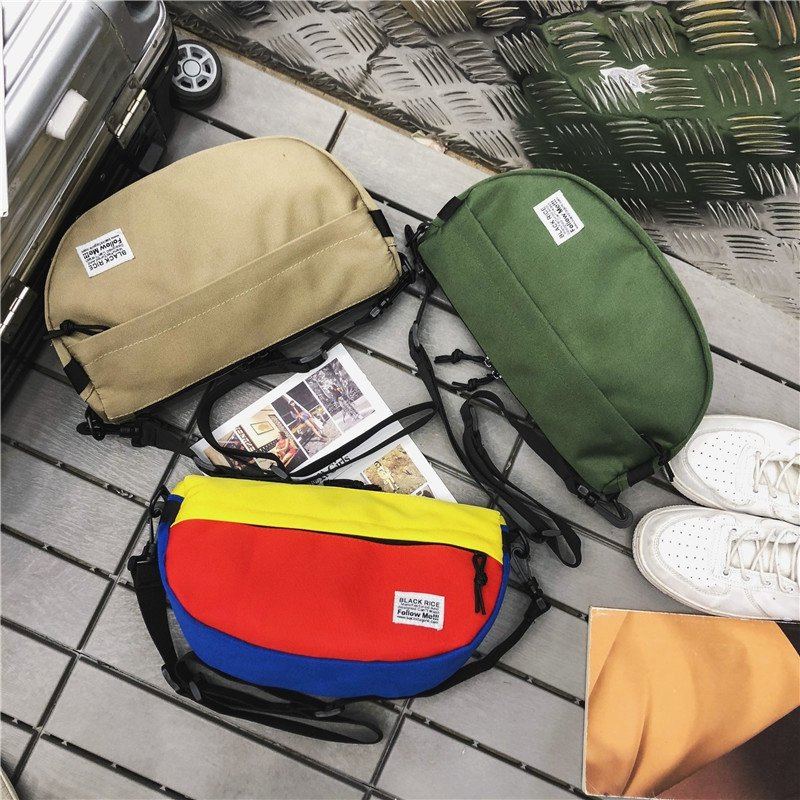 Muži Casual Color Block Zip Sports Couple Small Bag