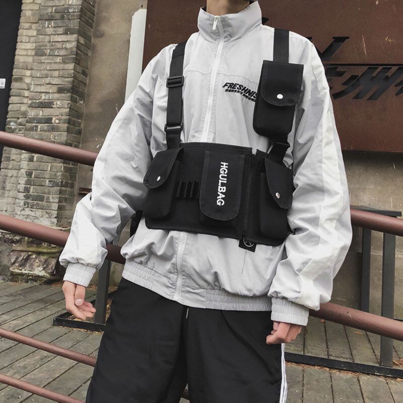 Pánská Vesta Oxford Casual Tactical Multi-kapsa Náprsní Taška Crossbody