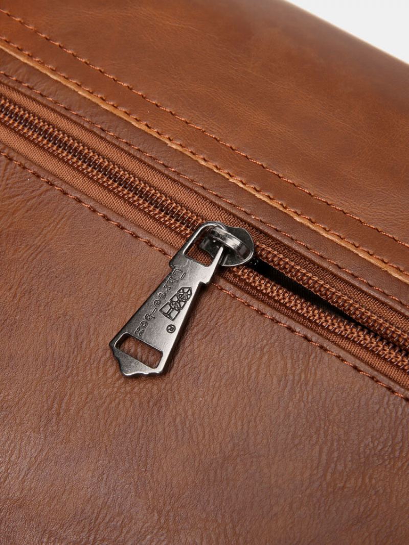 Pánská Vintage Voděodolná Crossbody Kabelka Z Umělé Kůže Přes Rameno