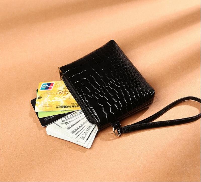 Peněženka Na Mince Dámské Krokodýlí Vzor Karta Na Mini Zip Taška Na Peněženku Na Pu Jednobarevná Spojka