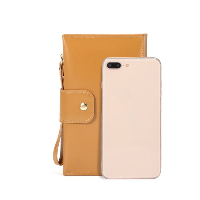 Stylová 5.5palcová Taška Na Telefony S Dlouhou Peněženkou S Se Spojkou V Barvě Pu Leather