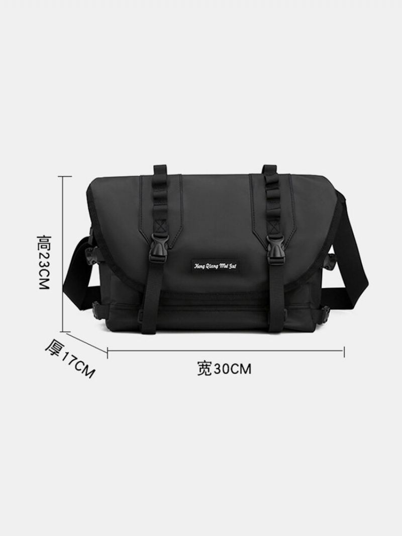 Trendy Nylonová Multifunkční Minimalistická Přezka Dekor Nastavitelný Ramenní Popruh Multi-kapsy Messenger Bag