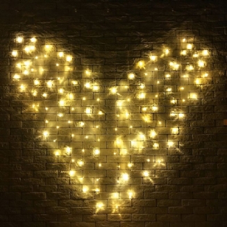 128 Led Světelný Závěs Ve Tvaru Srdce Ve Víly Svatební Vánoční Dekorace Na Valentýna