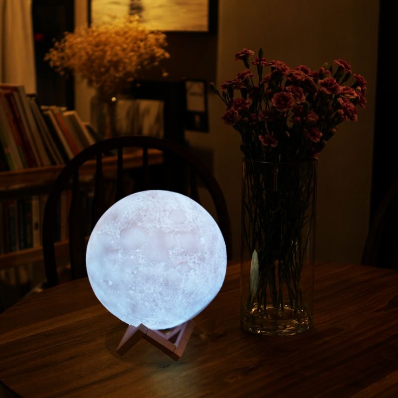 15cm 3d Magická Dvoutónová Měsíční Lampa Usb Nabíjecí Led Noční Světlo Dotykový Senzor Velantine Dárek
