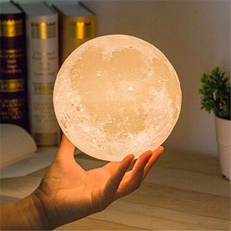 15cm 3d Magická Dvoutónová Měsíční Lampa Usb Nabíjecí Led Noční Světlo Dotykový Senzor Velantine Dárek