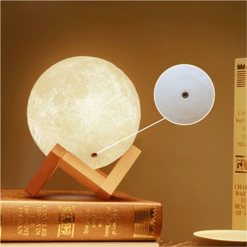 15cm 3d Magická Dvoutónová Měsíční Lampa Usb Nabíjecí Led Noční Světlo Dotykový Senzor Velantine Dárek