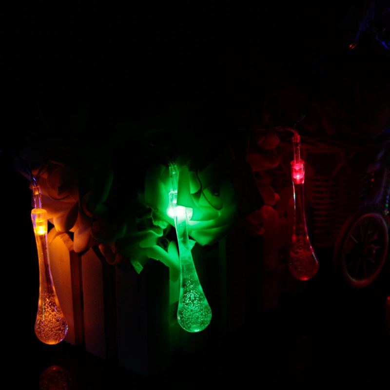 30 Led Baterie Napájené Dešťové Kapky Pohádkové Světlo Venkovní Vánoční Svatební Zahradní Party Dekorace