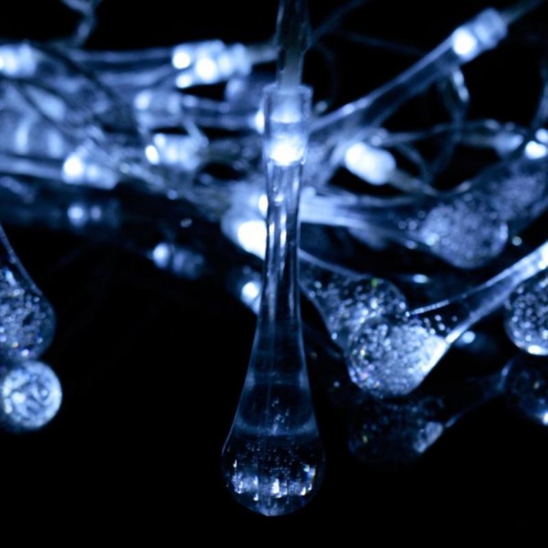 30 Led Baterie Napájené Dešťové Kapky Pohádkové Světlo Venkovní Vánoční Svatební Zahradní Party Dekorace