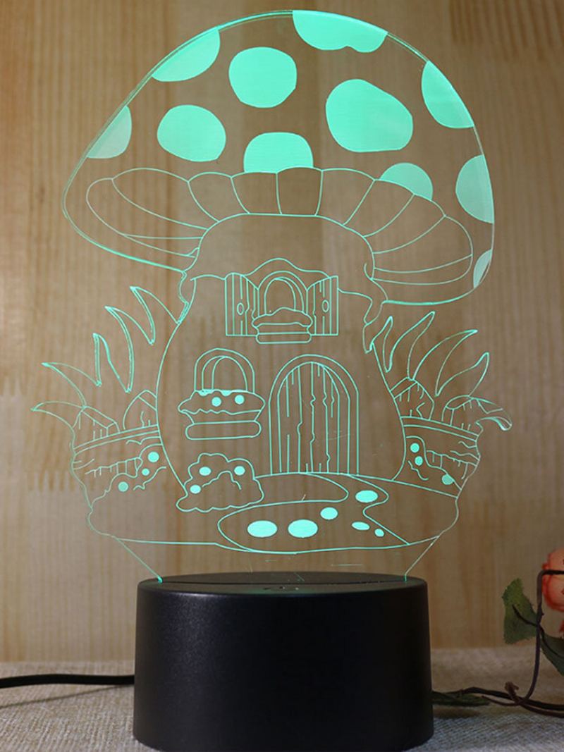 3d Led Houbový Vzor Stolní Noční Světlo Usb Nabíjení Touch Multifunkční Domácí Chodba Dekorace Dětského Pokoje 3d