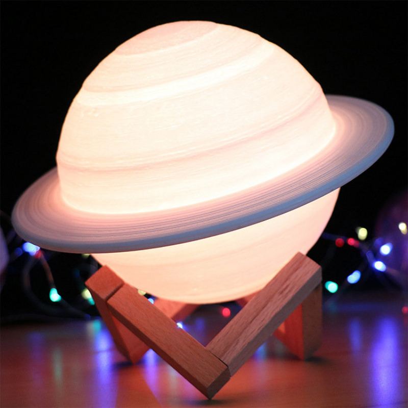 3d Tisk Saturn Lampa Smart Home Night Light Led Kreativní Ložnice Dekor