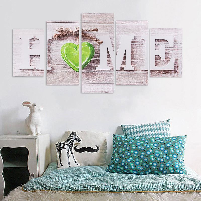 5 Ks Love Home Nástěnná Malba Na Plátno Ložnice Obývací Pokoj Domácí Dekorace Bez Rámu