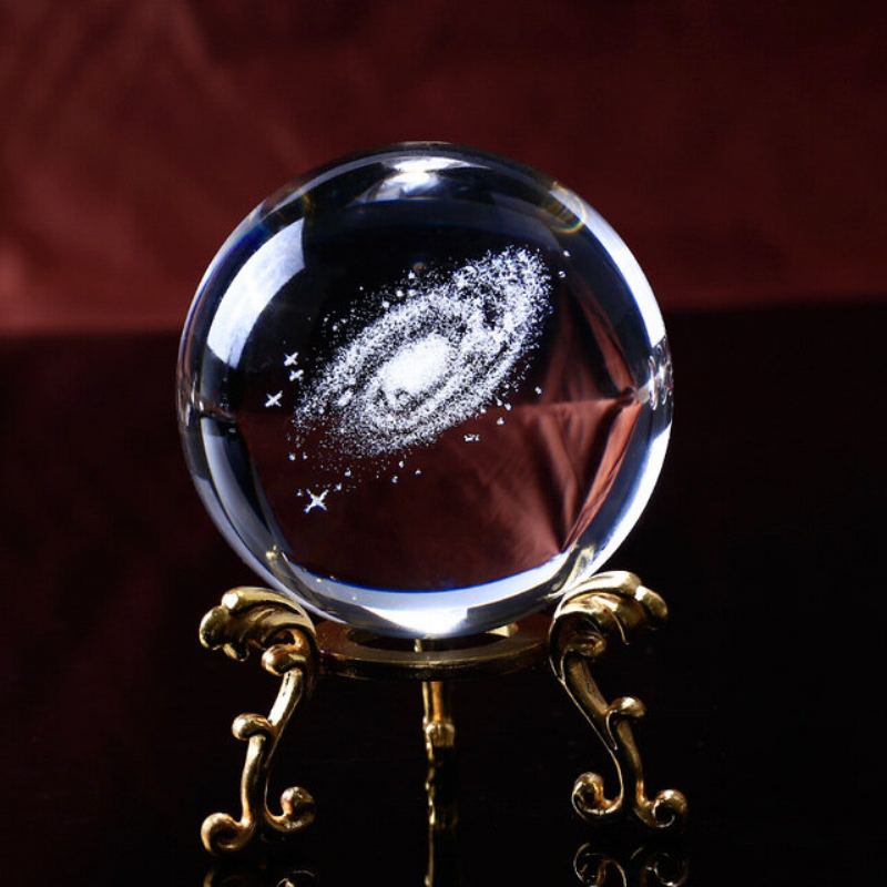 6cm Laserem Gravírovaná 3d Galaxy Křišťálová Koule Křemenné Sklo Domácí Doplňky Miniatury Astronomie Dárky