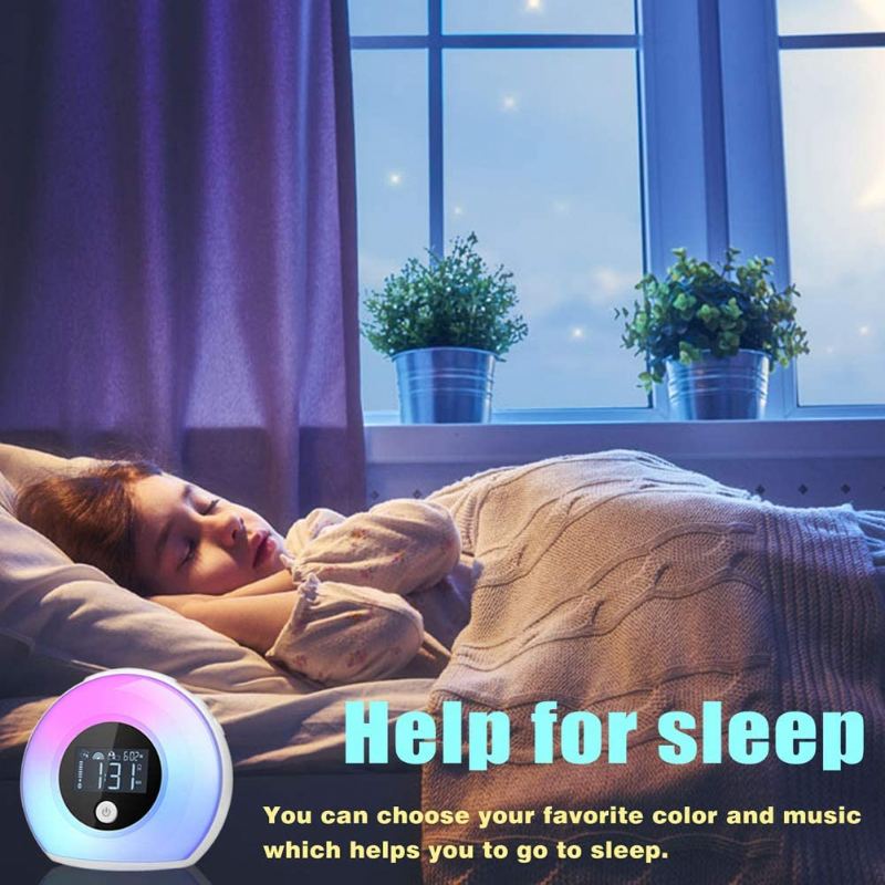 Bluetooth Stmívatelné Teplé Světlo A Barevné Stolní Lampa Budík Hudební Přehrávač