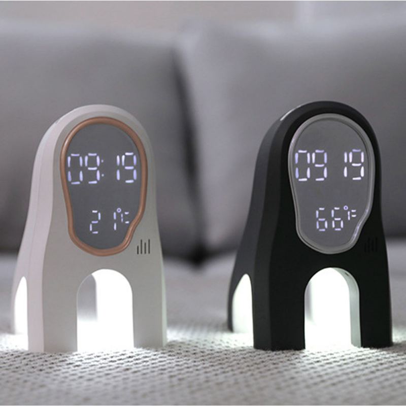 Chytrý Hudební Budík S Velkým Led Displejem S Funkcí Snooze A 7 Zvuky Pro Klidný Spánek A Dekorace Do Ložnice