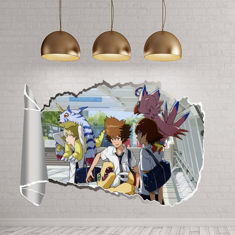 Digitální Samolepka Na Zeď 3d Monster Tri Anime Nostalgická Pvc Z Japonské Ložnice