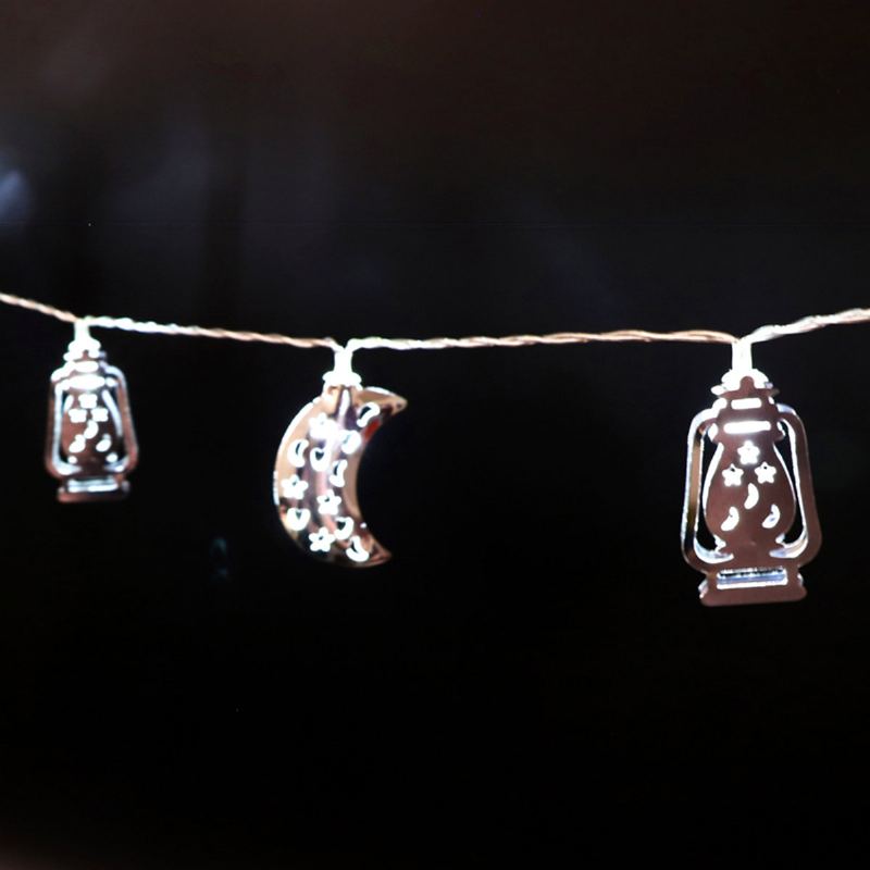 Eid Ramadan Mubarak Led Víla Řetězová Světla Muslimská Islámská Párty Dekorační Dárek