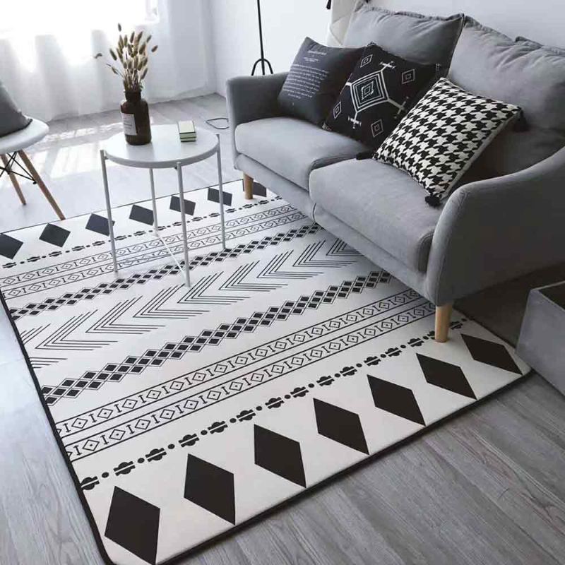 Flanelové Koberce Moderní Designová Podlahová Rohož Protiskluzové Chlupaté Nadýchané Do Obývacího Pokoje