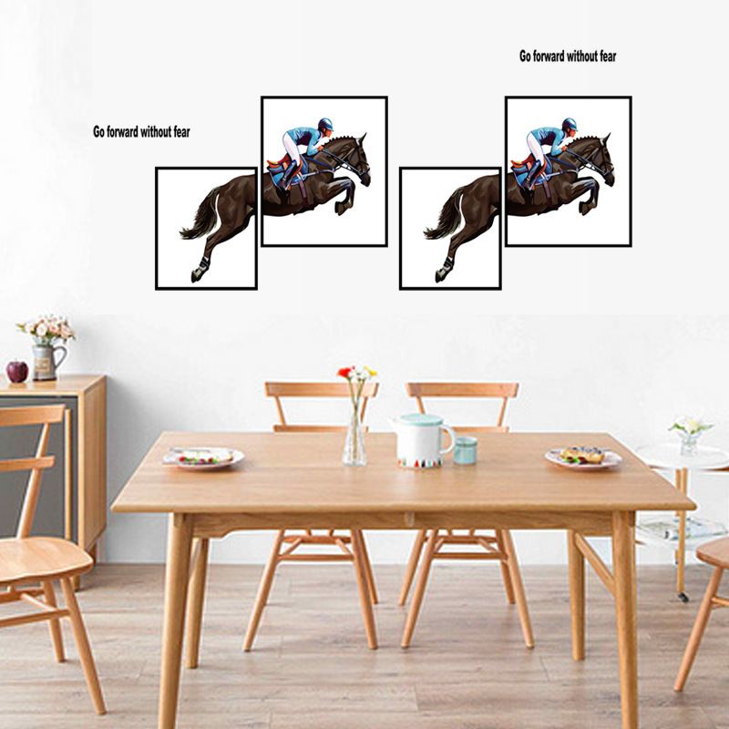 Moderní Styl Jezdec Art Samolepky Na Zeď Nábytek Do Ložnice Kreativní Dekorace Samolepící