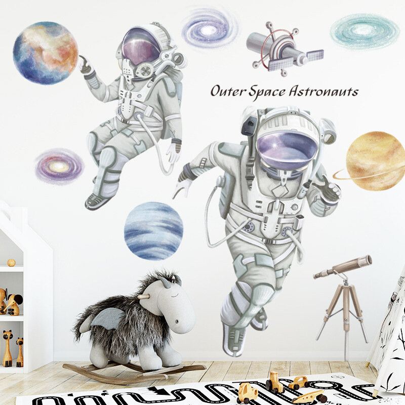 Nálepka Na Zeď S Vesmírným Tématem Astronaut Kolej Obývací Pokoj Nástěnná Dekorace Samolepící 3d Ložnice