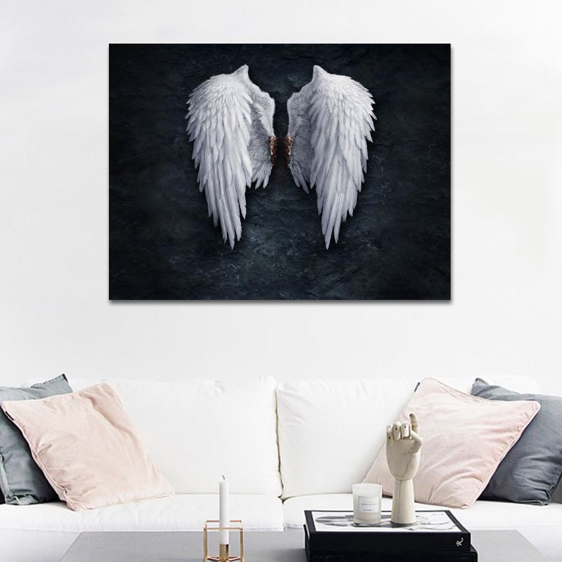 Nezarámovaná Móda Angel Wings Abstraktní Nástěnná Malba Obývací Pokoj Ložnice Artwork Decor